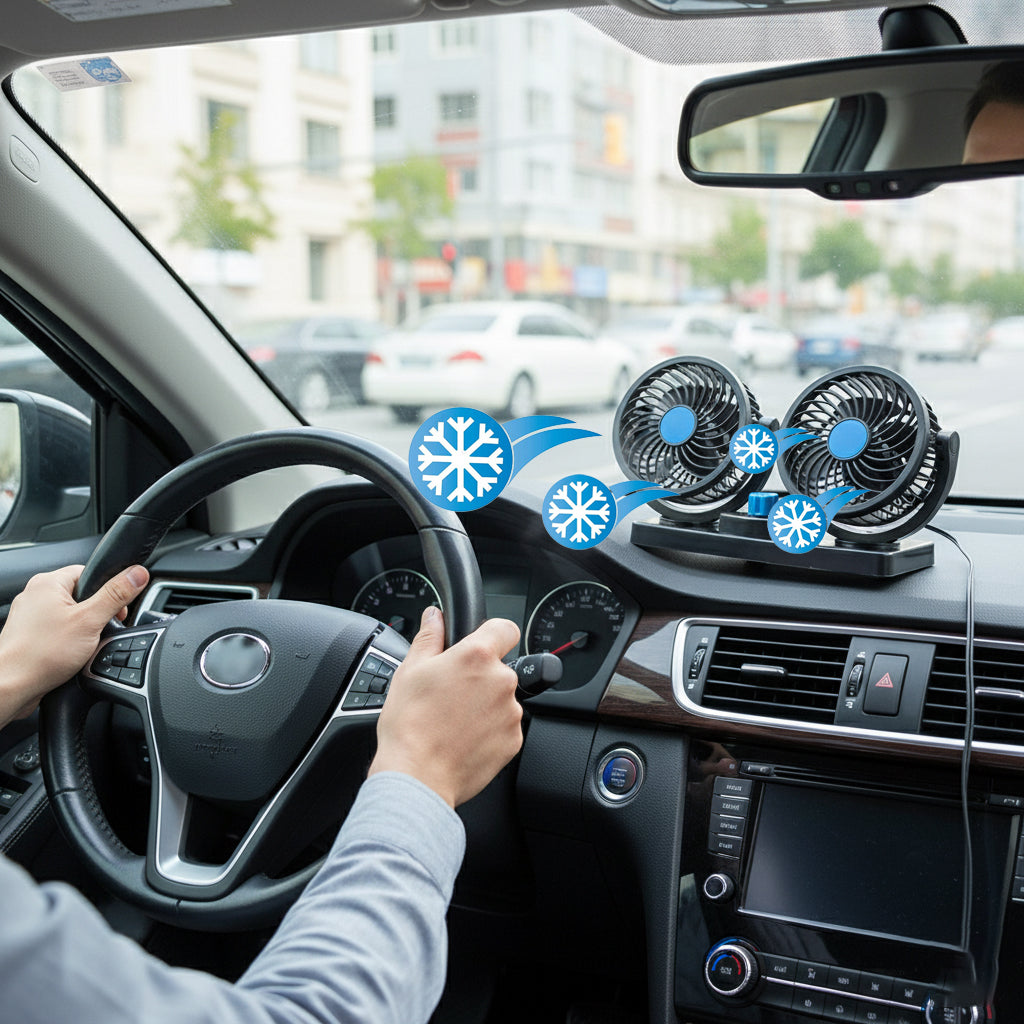 VENTILADOR DOBLE PARA AUTO Y CAMIÓN